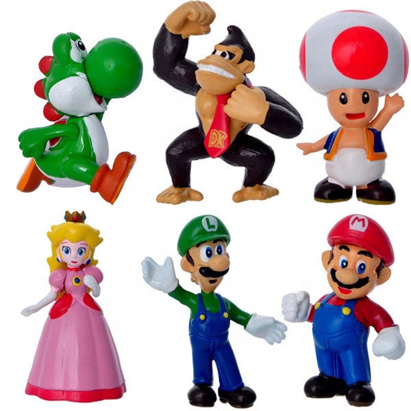 В наличии 6 шт. экшн-фигурок Super Mario Bros набор игрушек Super Mario Bros
