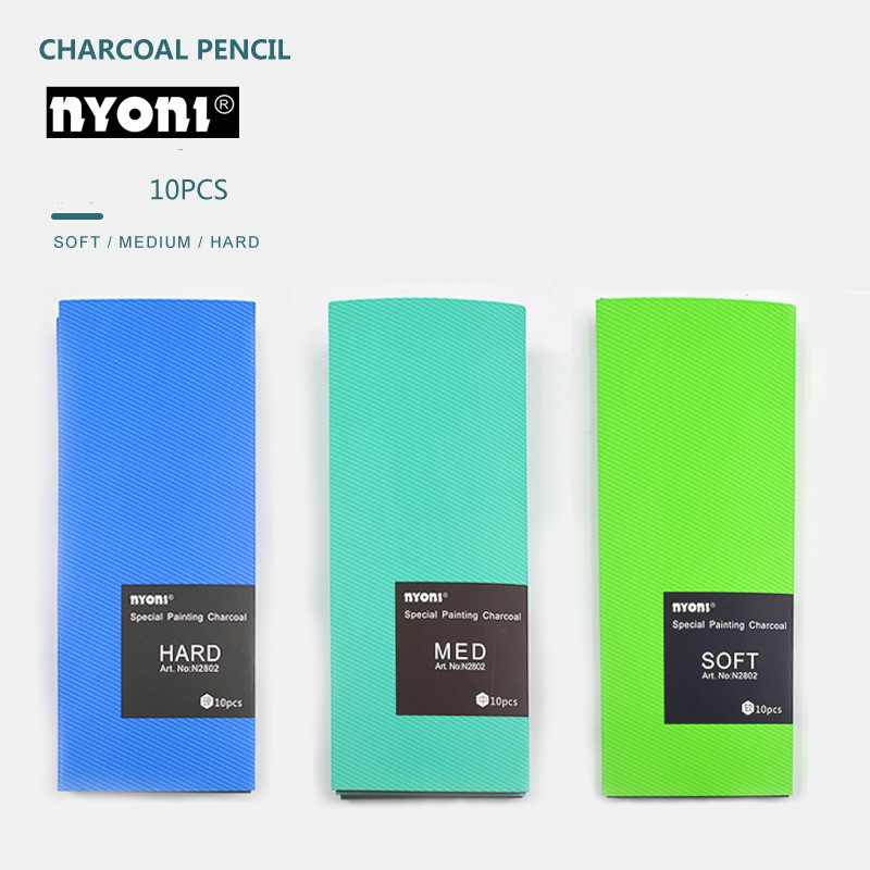 NYONI 4H 3H 2H h hb b 2b 3b 4b 5b 6b 7b 8b 10b 12b 14b soft medium hard drawing sketching charcoal pencil set