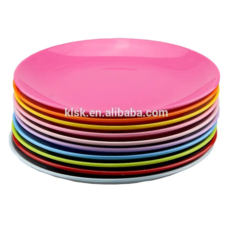 Unbreakable Dinnerware Round Colorful 10 inch Melamine Dish Set