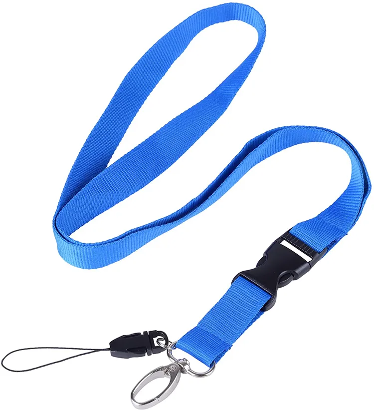 High quality single cheap polyester custom logo printing lanyard for keys id card neck straps