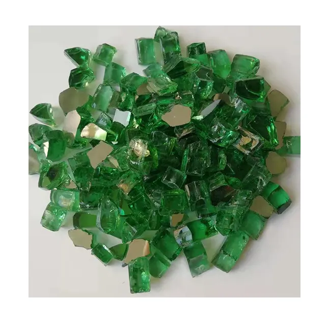 Изумрудно-зеленое темно-зеленое огненное стекло, камни и бусины для костровых ям