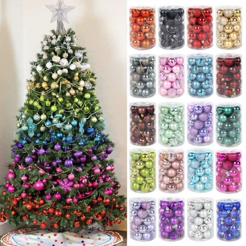 34pcs Christmas Balls Christmas Tree Decor Hanging