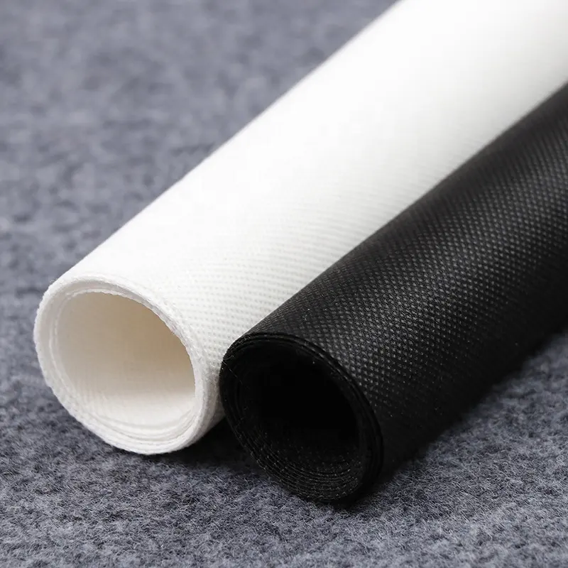 Factory Wholesale SMMSS PP Spunbound Nonwoven Fabrics Black White 80GSM Polypropylene Recycled Non-Woven Fabric Rolls
