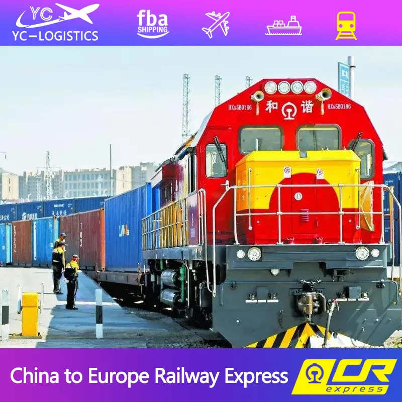 cheap train shipping fee railway freight forwarder from Train yiwu shenzhen to UK/France/Germany/Italy/Poland Amazon warehouse