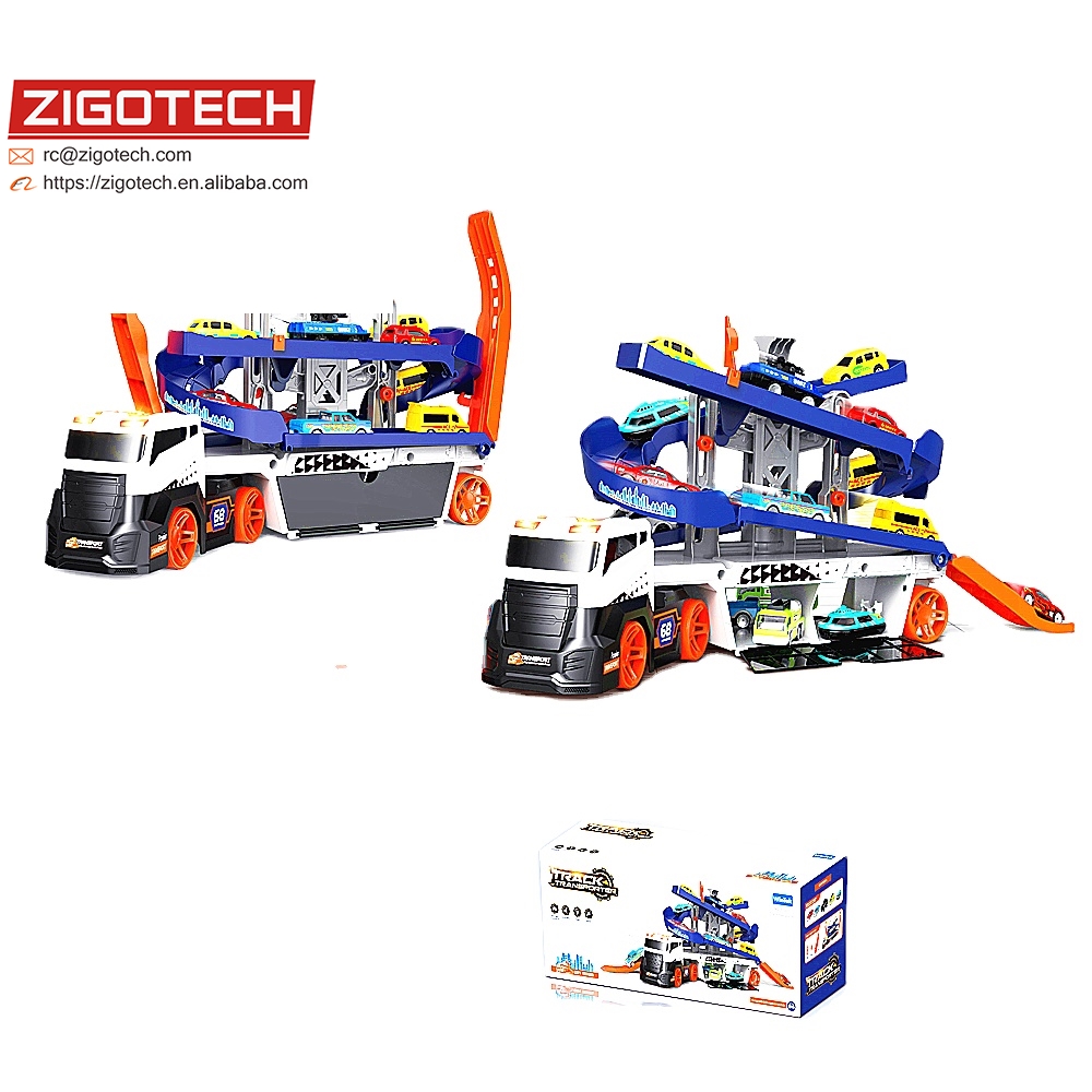 kids new toys city truck Multi function rail transport vehicle with light and sound