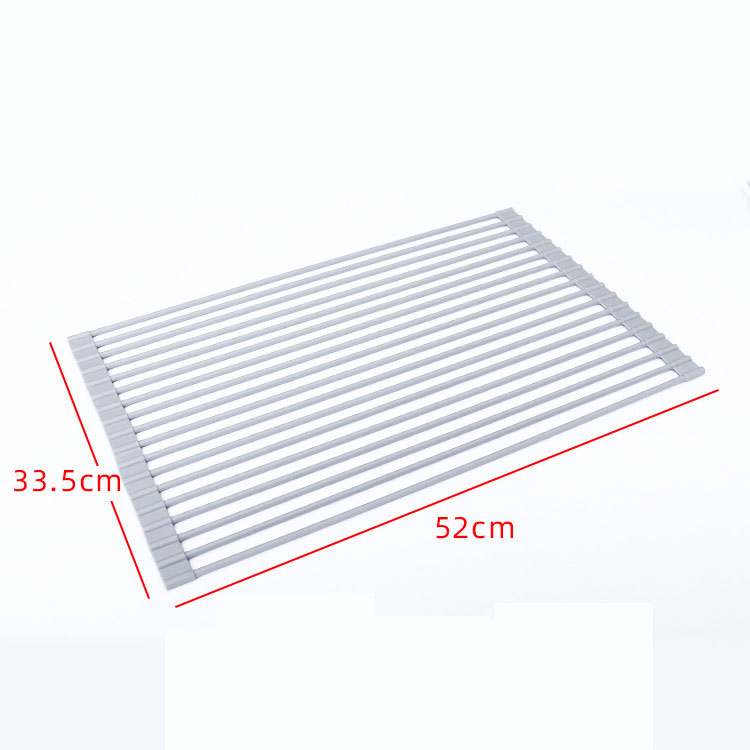 Multipurpose Roll Up Dish Drying Rack & Trivet - Heavy Duty, Silicone-Coated Stainless Steel Roll Up Rack