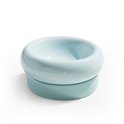 Ceramic cat bowl in macaron color cat supplies unique cat food bowl