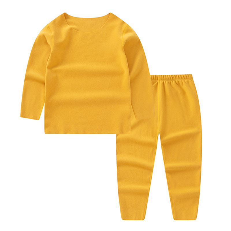 2021 Children warm clothes comfortable fabric unisex kids plain pajamas boys colorful sleepwear