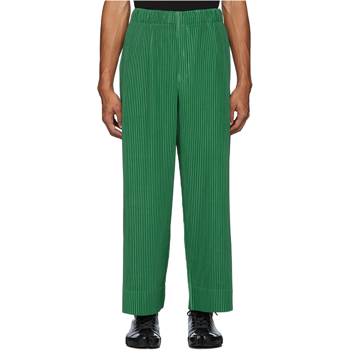 mens winter mid rise fashion green relaxed fit pleated trousers pants