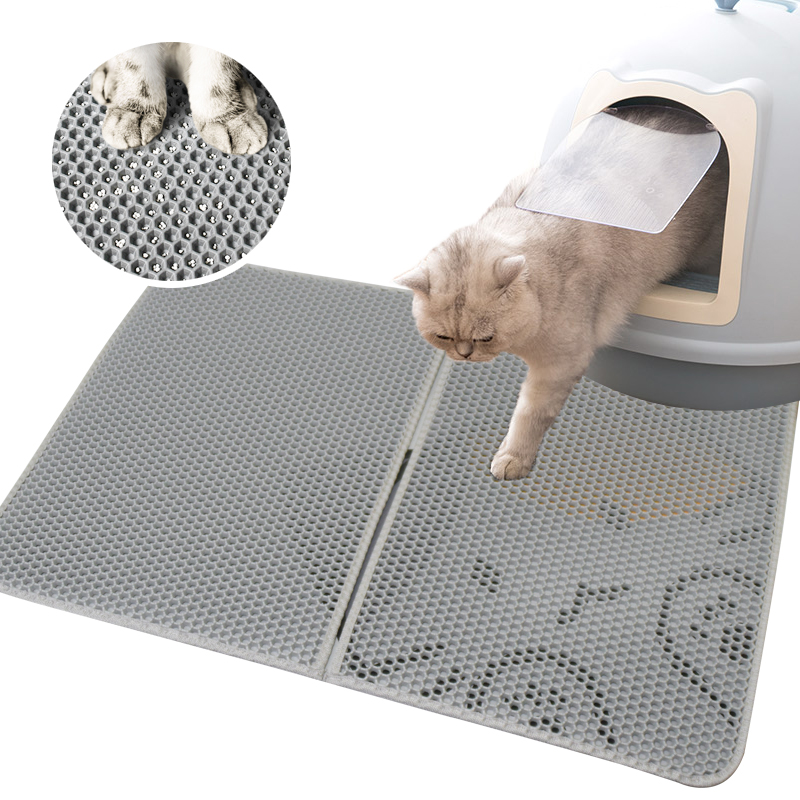 Cartoon style Cat Litter Mat EVA Double-Layer Pet Cat Litter Trapper Mats with Waterproof Bottom Non-slip pet products 2022