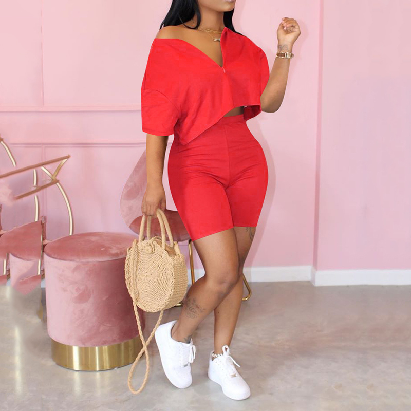 Women's Clothing Plus Two Piece Sets Women Summer Women Two Piece Set Loose
