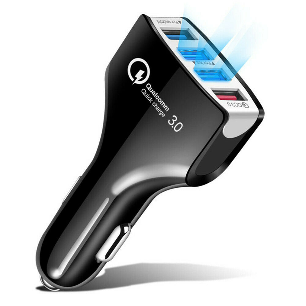 Бесплатная доставка 4 USB Автомобильное зарядное устройство с функцией быстрой зарядки 3,0 телефона автомобильное зарядное устройство QC 3,0 USB Авто Зарядка 4 порта портативное зарядное устройство для мобильных телефонов
