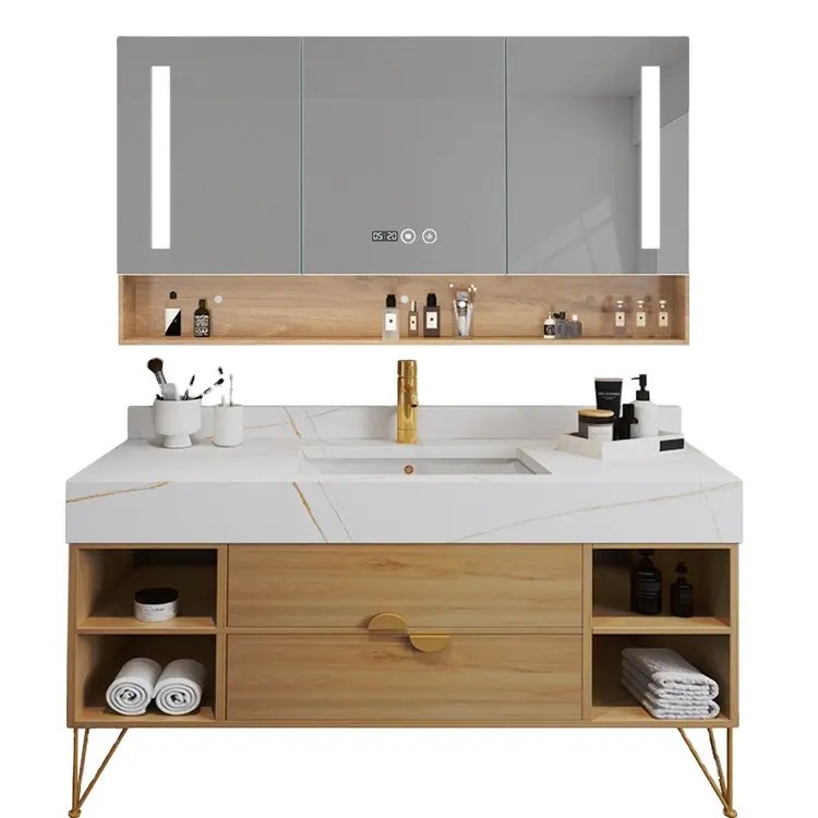 Luxury LED bathroom washbasin storage cabinet bathroom vanity sink cabinet