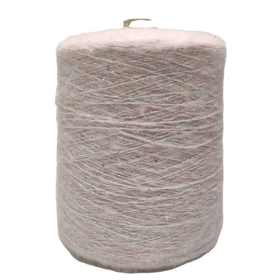 Manufacturers 1/14Nm acrylic polyester blended sequin yarn for hand knitting yarn