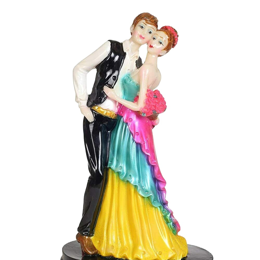 Love Couple Statue Poly Resin Marble Look Couple Showpiece for Wife Husband