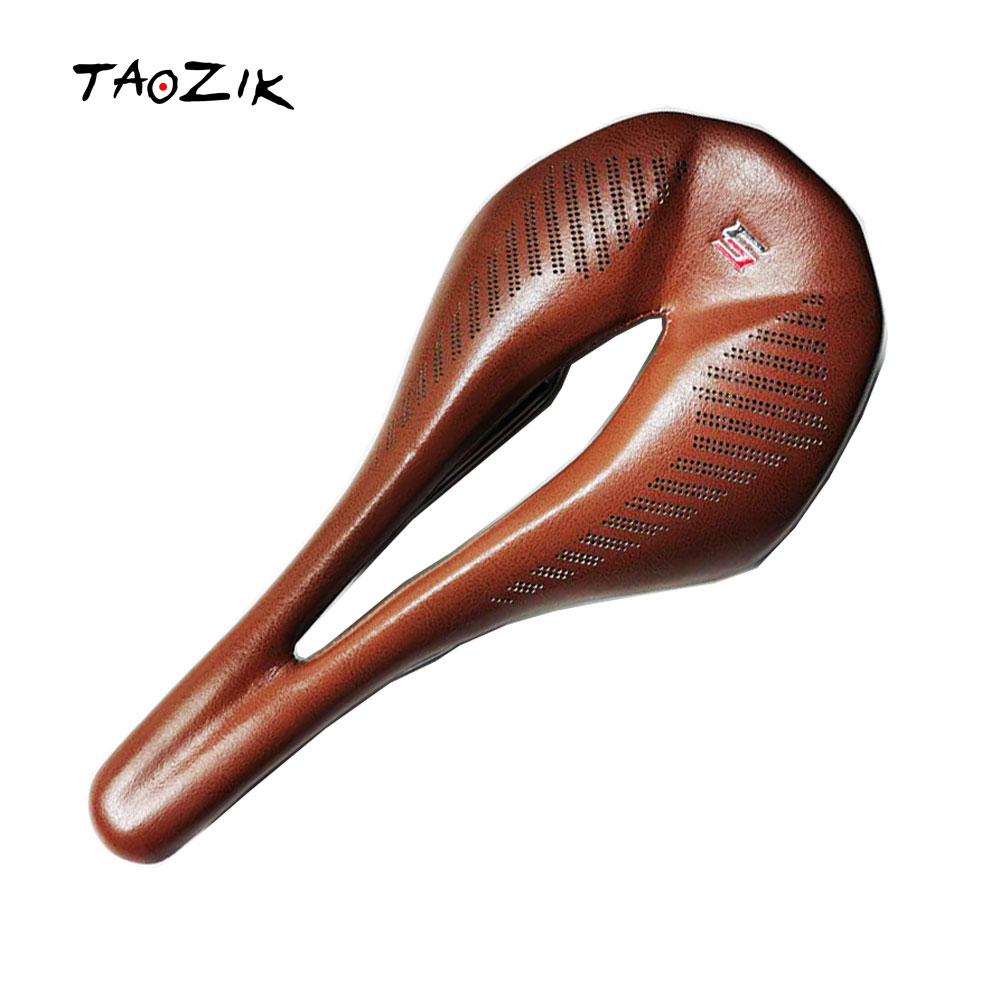 TAOZIK T108 titanium alloy rail Microfiber Leather Memory sponge 143 mm 270 mm Breathable Bicycle racing saddle Seat