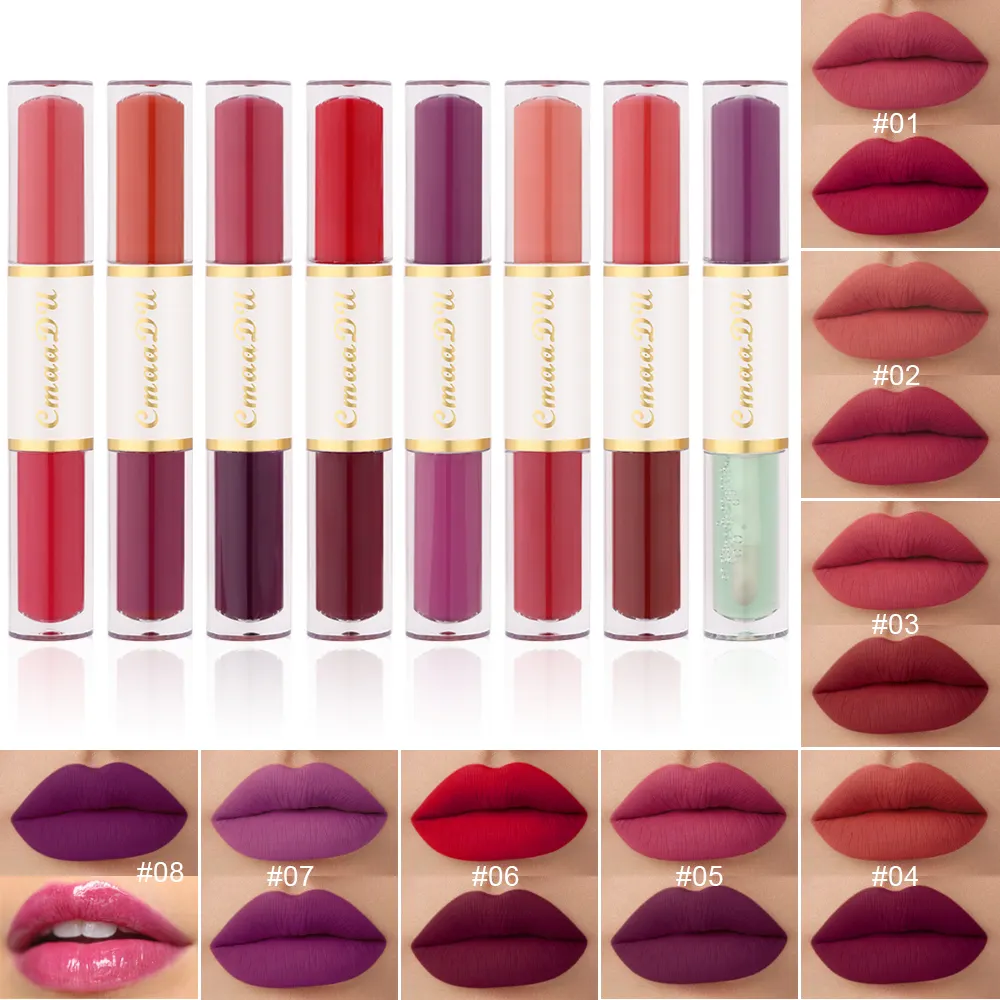 New product own brand CmaaDu double-ended lipstick matte non-stick cup waterproof long-lasting lip gloss