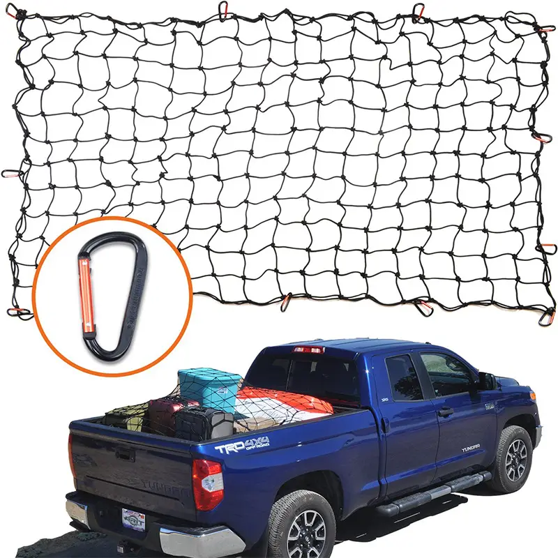 Латексная эластичная сетка для тяжелых условий эксплуатации, Потолочная сетка для хранения пикапа, грузовика, кровати, багажника, грузовая сетка