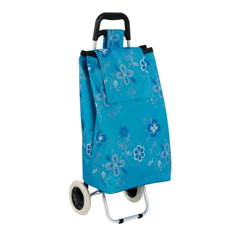 Newest Custom Fabric Bag Trolley Folding Steel Shopping Cart for Supermarket
