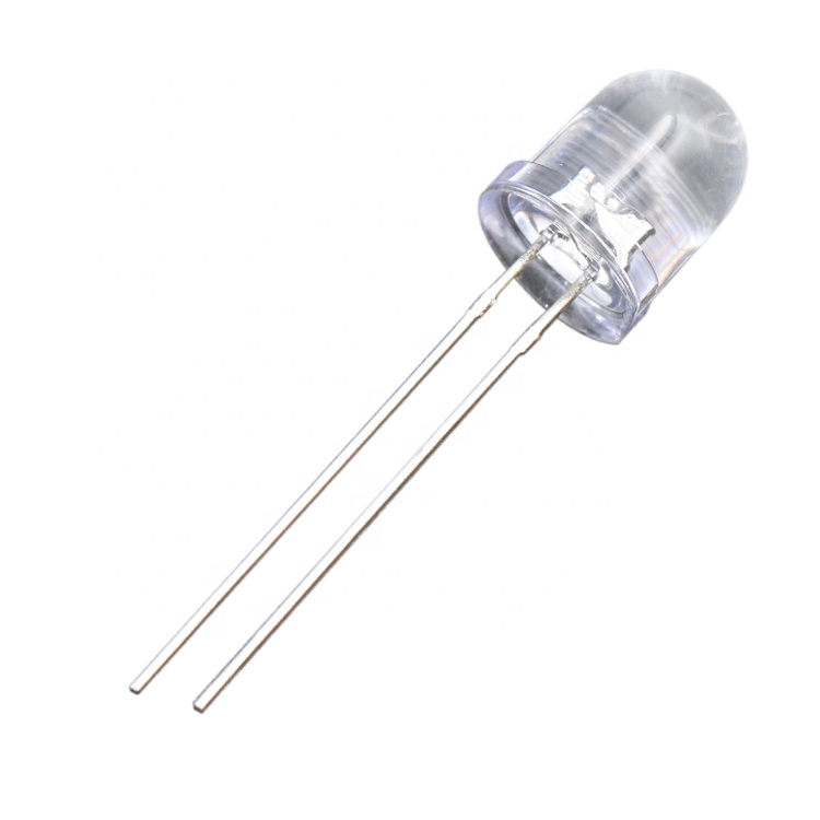 Led F8 / 8 мм круглая головка прозрачная длинная кромка белый красный синий зеленый желтый