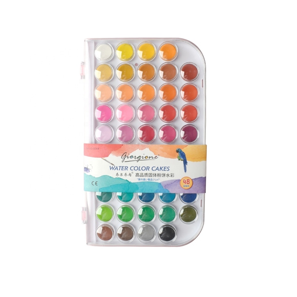 Andstal High Quality Solid Pressed Powder Watercolor Cakes 48 Colors Water Color Paint Speaker For Art Supplies