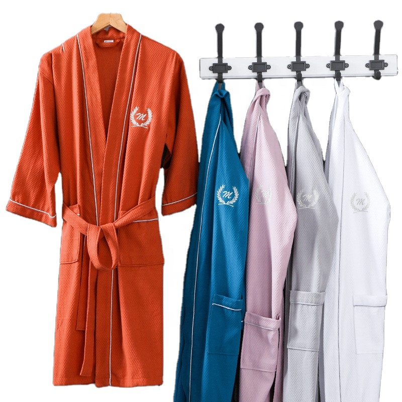 S J women Waffle Bathrobe Luxury Hotel comfortable bathrobe customized high quality