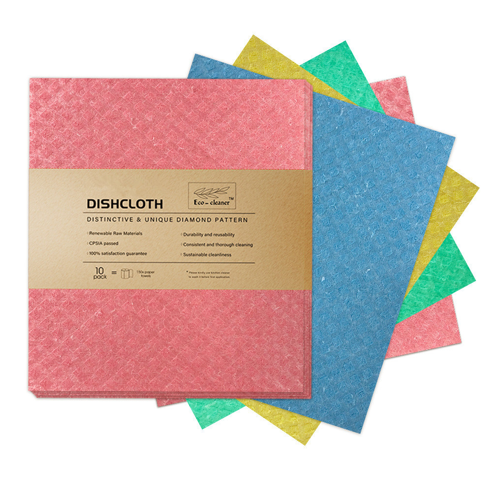 Wholesale Swedish Dish Cloths Cellulose Sponge Dish Cloths Biodegradable Dishcloths Kitchen Towels Cotton Dish Cloth