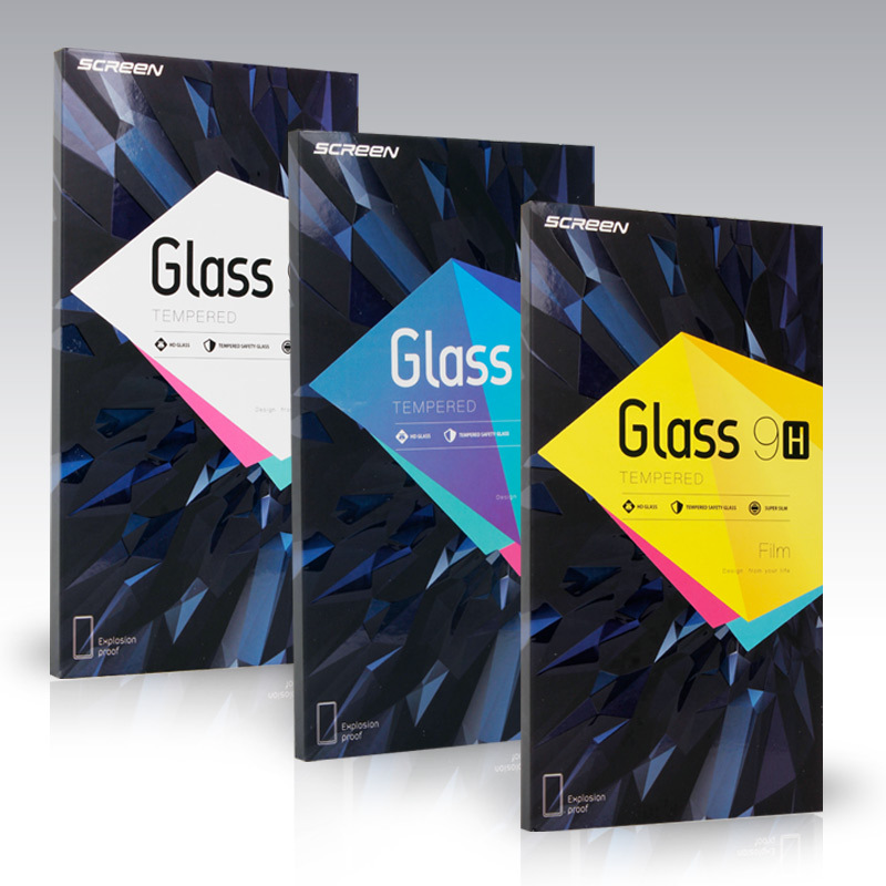 Kraft paper package protection for mobile phone screen protector safety package for tempered glass
