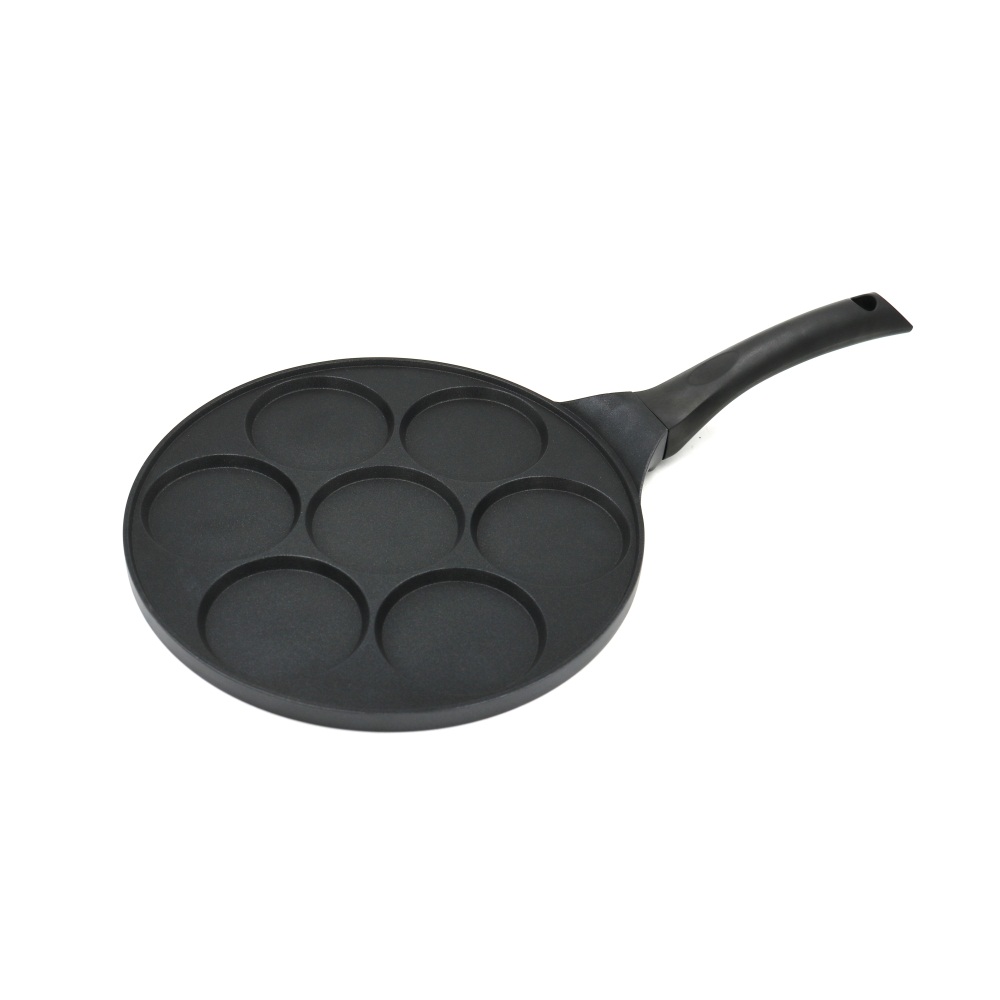 Factory Direct Sales 7-Hole Non-Stick Saucepan Frying Pan Multifunctional Breakfast Pan
