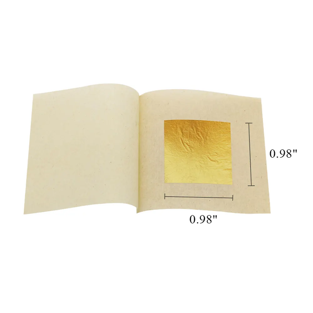 24k Edible Gold Leaf Foil hoja de oro for Art Crafts Cake Baking Food Decoration Edible Leaf Sheets Gold Paper 24K Sheets
