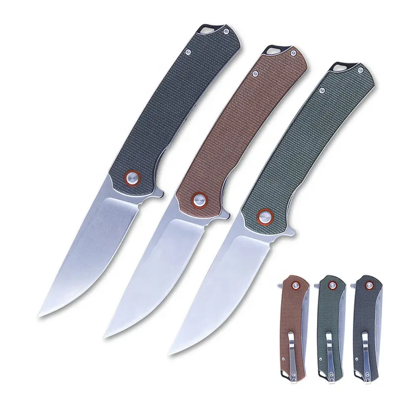 Wholesale folding knife D2 Steel Micarta Handle High hardness Camping Survival Knife