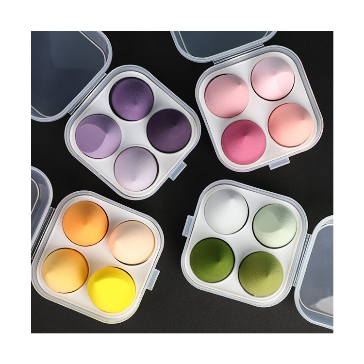 4Pcs Makeup Sponge Holder Storage Box Foundation Powder Sponge Beauty Tools Women Make Up Accessorie