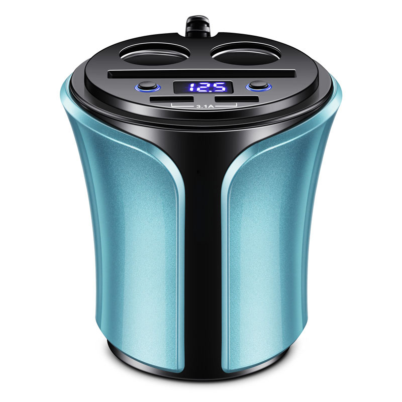 Dual USB 3.4A Cup Car Inverter Charger, DC5V Cup Shape Power Inverter for 12-24V Car