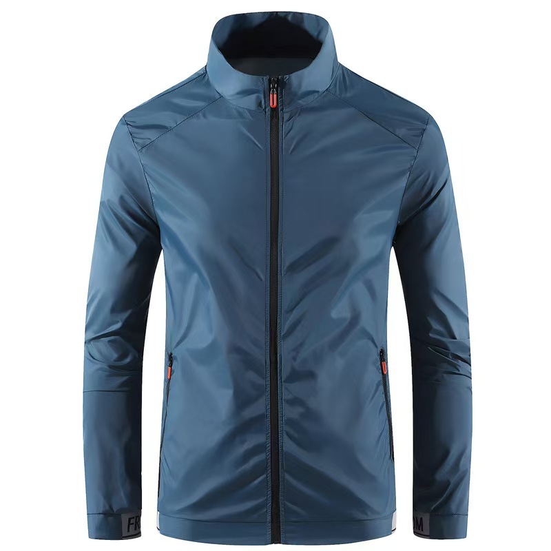 Sun protection Clothes Men Ice Silk Thin Breathable Casual Loose Collar Sun Protective Clothing Outdoor Fishing Sportswear Coat