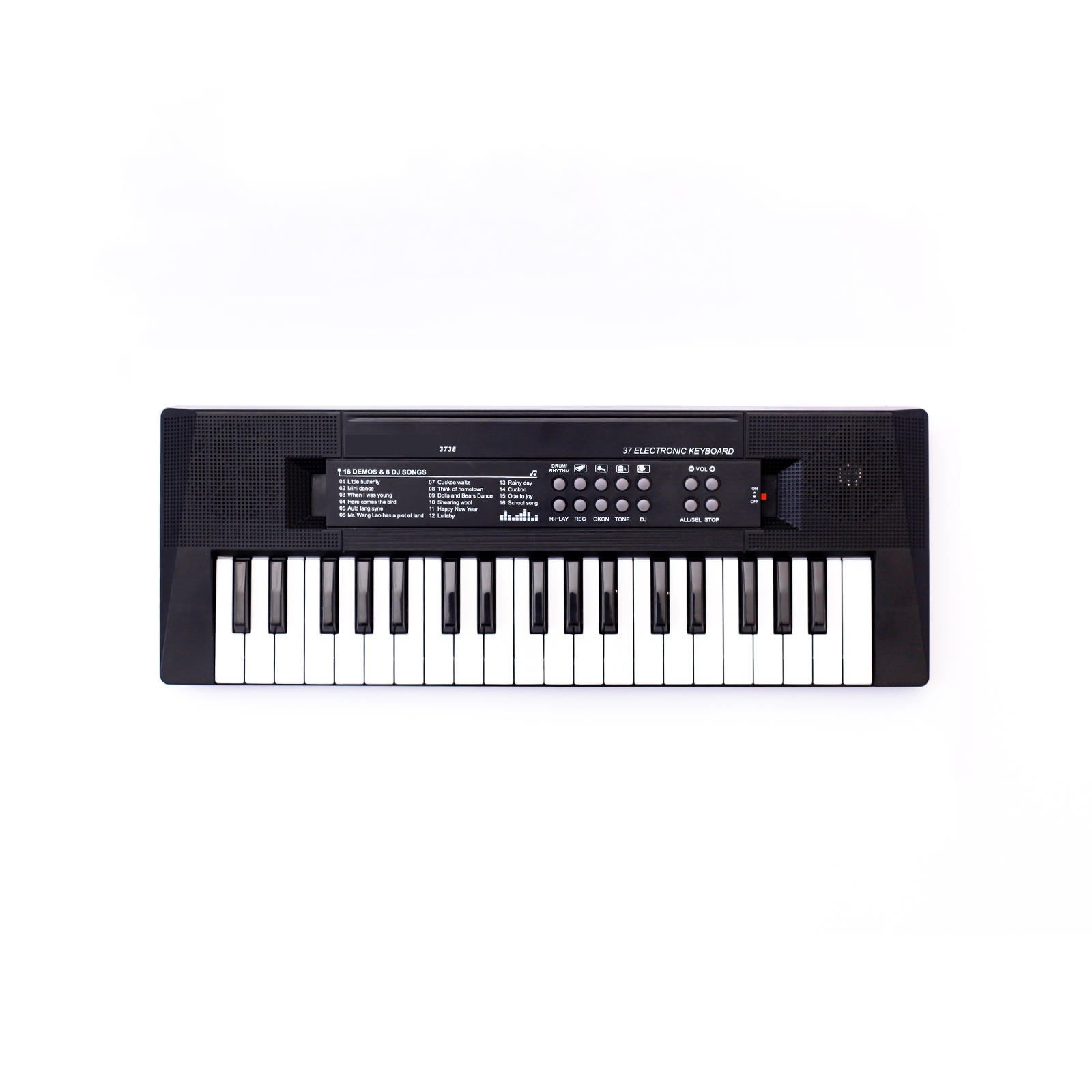 Oem-Поддержка 3738-BK 37 клавиш, игрушечное музыкальное электронное пианино черного цвета с usb-шнуром питания и микрофоном