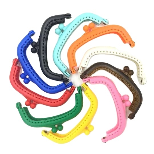 Neon Colors Plastic Handle Resin Clutch Purse Frames For Bag Accessories Sew-in Plastic Handle For Bag