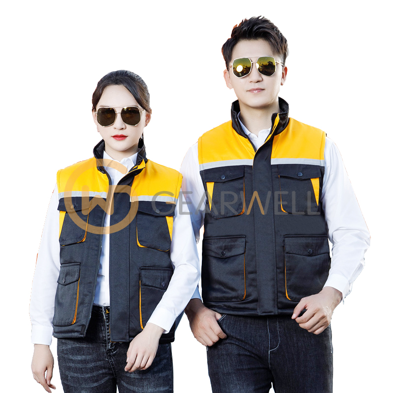 Winter warm waterproof environmental sanitation construction site tooling waistcoat work clothing vest