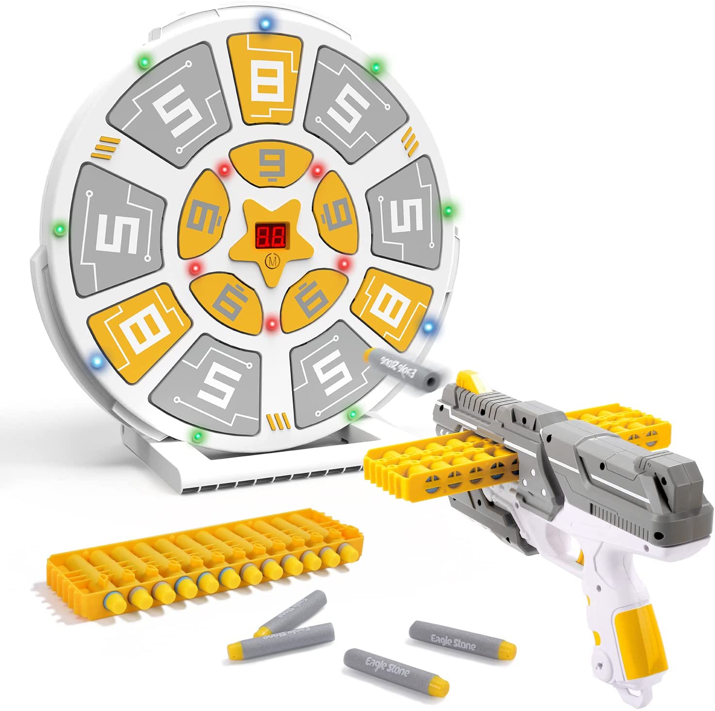 Eagle Stone ES27 STEM детская игра для стрельбы, интерактивная игра, цифровая электронная игра, цели с 2 режимами автоматического сброса