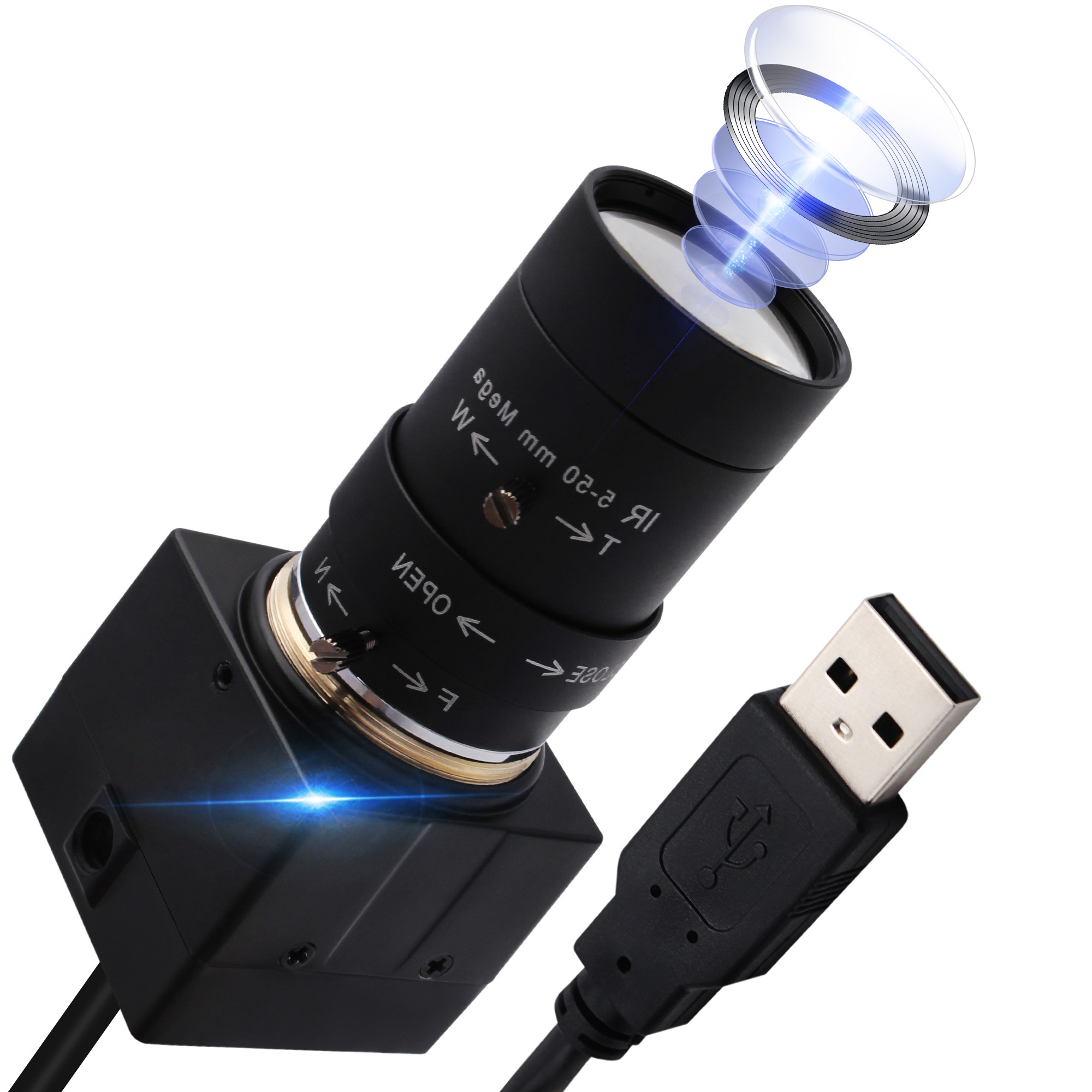 ELP 4K Camera Sony IMX415 sensor 5-50mm varifocal 10X optical zoom webcam, Action & Sports Camera for Windows Linux Android