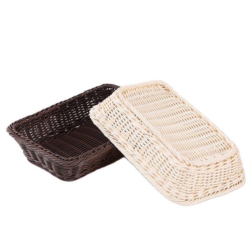 Factory Direct Supply Cheap Plastic Rattan Baskets For Food Storage