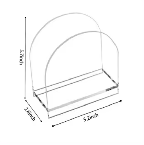 Factory Wholesale Customized Kitchen Bedroom Office Desktop Paper Towel Holder Dispenser clear Acrylic Paper Towel Storage Rack