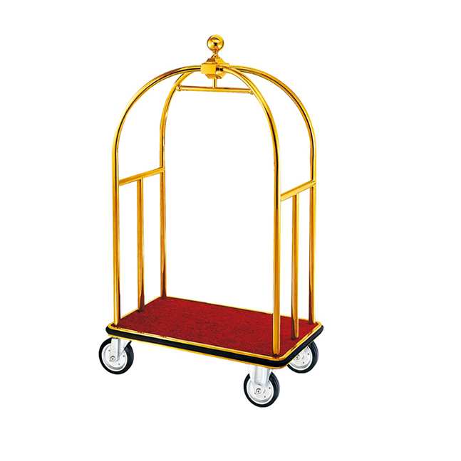 Горячая продажа титана золото из нержавеющей стали bellman тележка отель багажная тележка для оптовой продажи