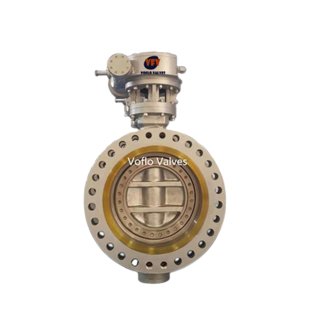 PN10 Double Flange Stainless Steel Body Stainless Steel Disc Gear Operated Butterfly Valve