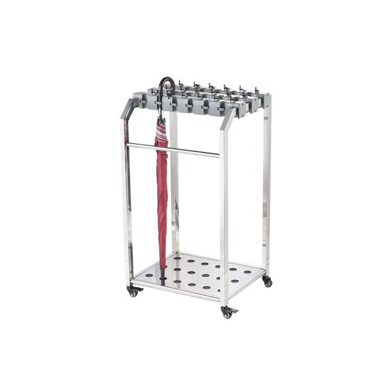 Hotel umbrella stand with different capacity square tube with lock