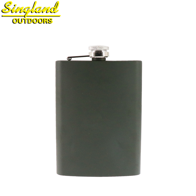 Hip Flask Olive Green 8 oz Stainless Steel Pocket Hip Flask Hot Sale 8Oz Metal Whisky Stainless Steel Hip Flask