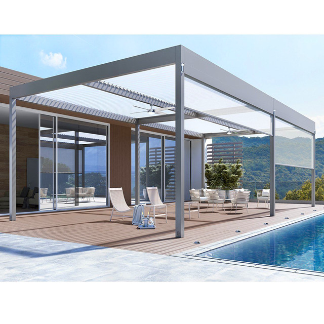 Customized sizes sunshade protection waterproof electric outdoor aluminum pergola