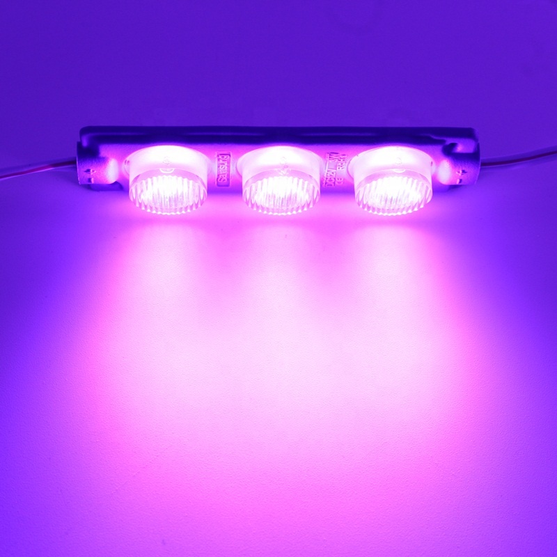 Фиолетовый водонепроницаемый ip65 3 светодиода модуль впрыска знак smd 3030 12v 24v Корея вывески подсветка Открытый samsung светодиодный модуль 3w