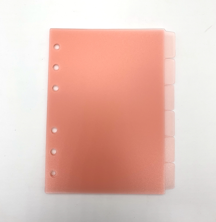 Пользовательские Матовый PP делитель Набор для 6 отверстий Binder применение