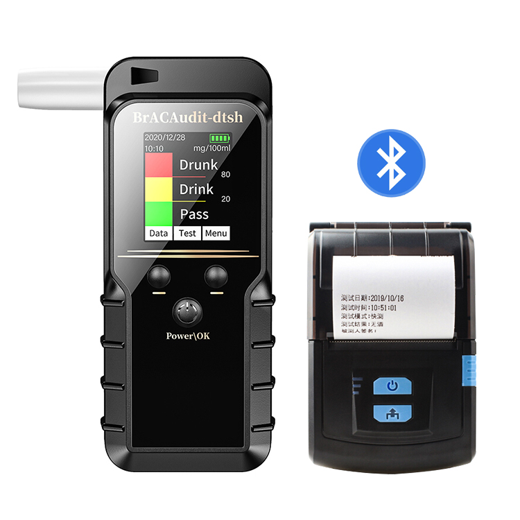 Alcohol Testing Breath Printing with Bluetooth Breathalyzer High Quality Home Used For Driver and Party Mr black 6