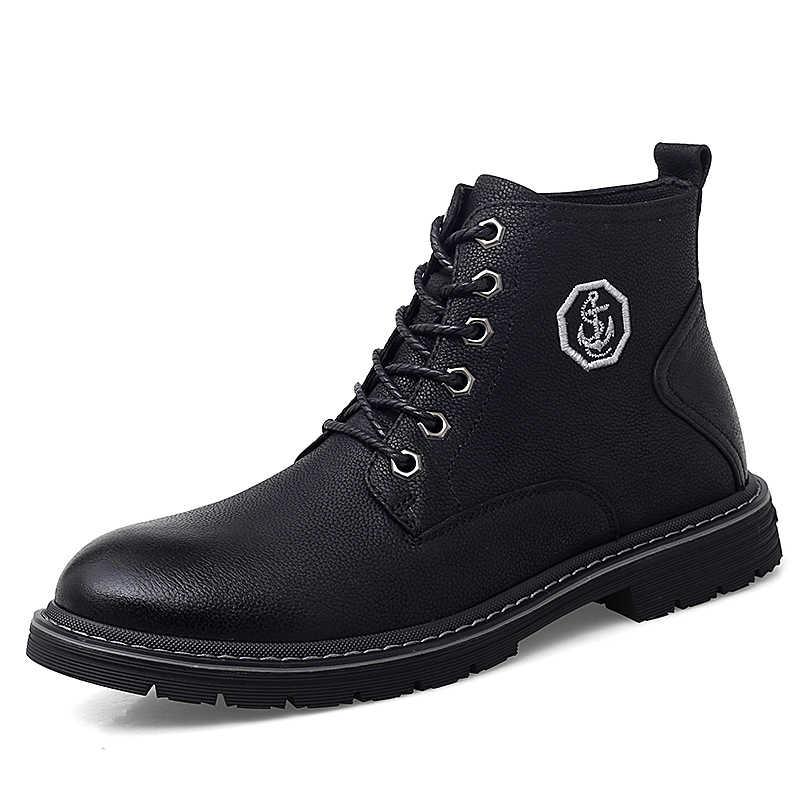 2021 new arrival men's Rubber Genuine Leather shoes other trendy Captain boots outdoor shoes men casual
